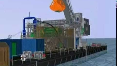Rohr Dredge NA Slewing Crane Clamshell Animation