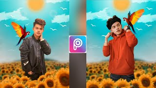 PicsArt Sunflower Parrot Photo Editing Tutorial in Picsart Step by Step in Hindi -Arun pal photo ed screenshot 5
