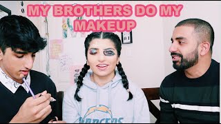 MY BROTHERS DO MY MAKEUP *BEAUTY BATTLE* - MANIHA MALIK