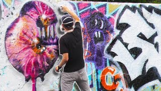 Eyeball Graffiti Painting Spray Paint Mural