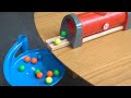 マーブルランレースASMR★木製スロープ、赤いトンネル