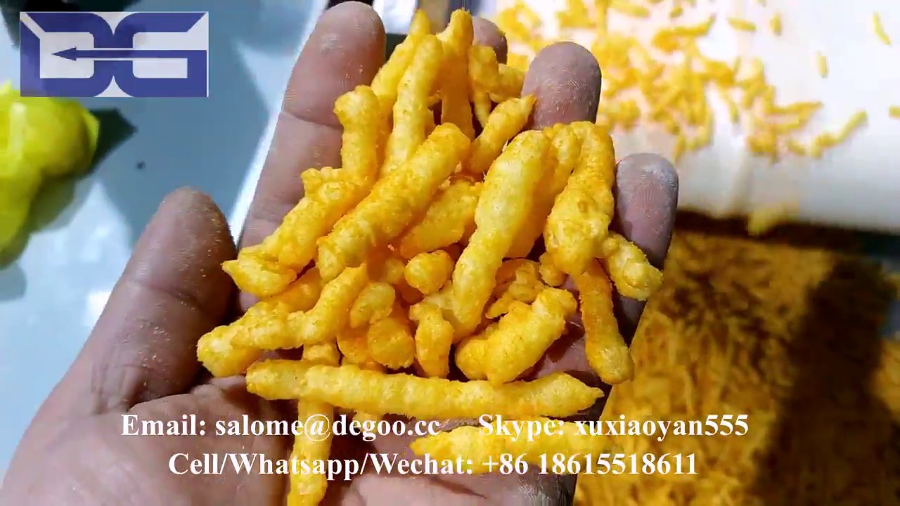 200kg/h Oil Curtain Fried Cheetos/Nik Naks/Corn Curls/Kur Kure/Twist Snack Food Extruder Machine