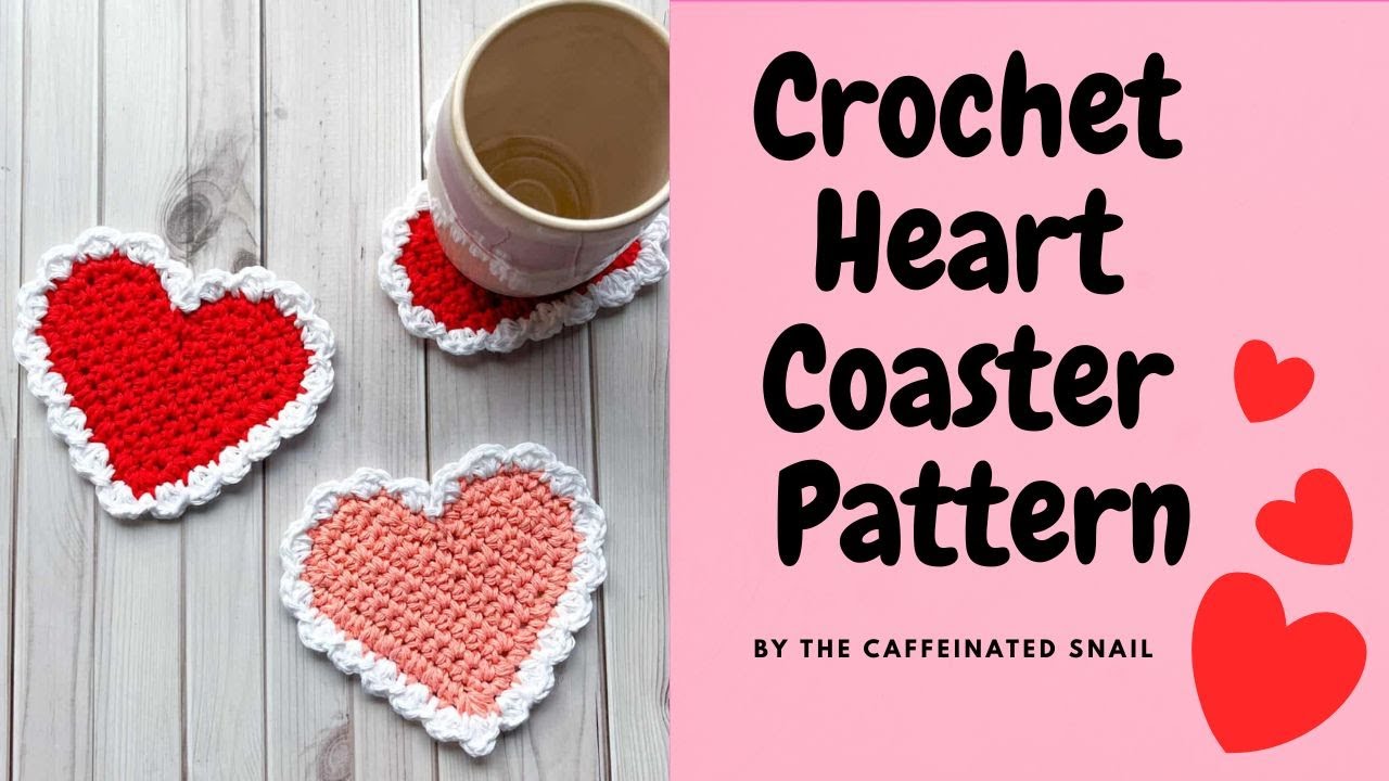 Схема вязания крючком подставки под кружку в форме сердца.