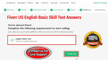 Fiverr English Test Answers 2022 - US English Basic Skills Test at Fiverr - Fiverr Gig Publish Test