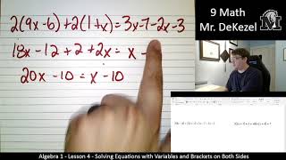 Lesson 4 - Solving Equations with Variables and Brackets on Both Sides