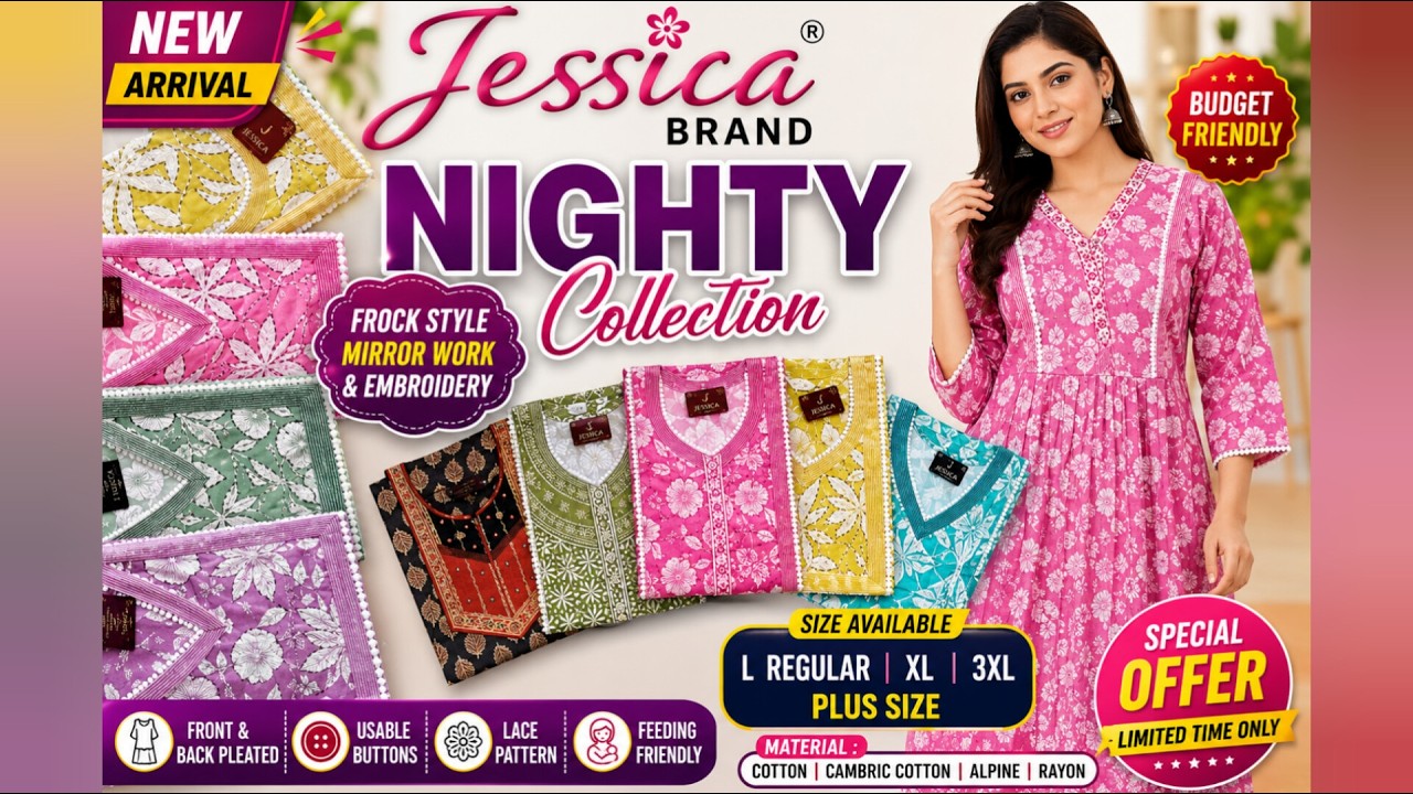 ✨New Arrival Frock Style Nighties - Jessica Brand | Premium