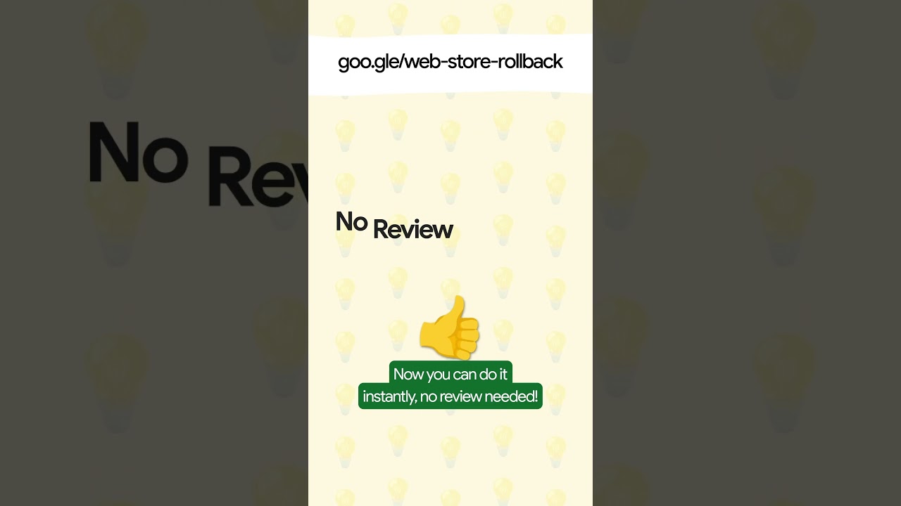Roll back Chrome Extension updates instantly