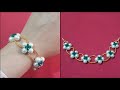 How to make beaded jewelry. pearl bracelet طريقة عمل اسوارة بالخرز