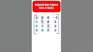 Reduced Row Echelon Form How to Identify #Shorts