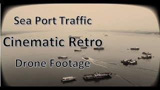 Mavic Air 2 - Sea Port Terminal Traffic Cinematic Retro Scenic Drone HDR POI Tracking