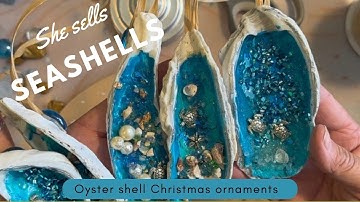 DIY Christmas ornaments with oyster shells and epoxy resin