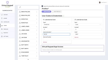 Virtual Keypad Access  Creating & Editing Users
