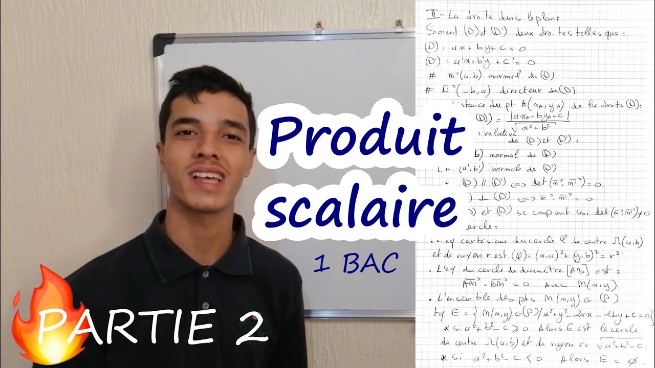 🔥Produit scalaire 1bac sm & s. ex- Partie 2: La droite dans le plan