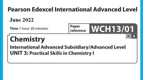 Unit 3  June 2022 -  AS Chemistry Edexcel - Dr  Hanaa Assil
