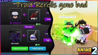 Trait Rerolls gone bad | AWS2 (Anime Warriors Simulator 2)