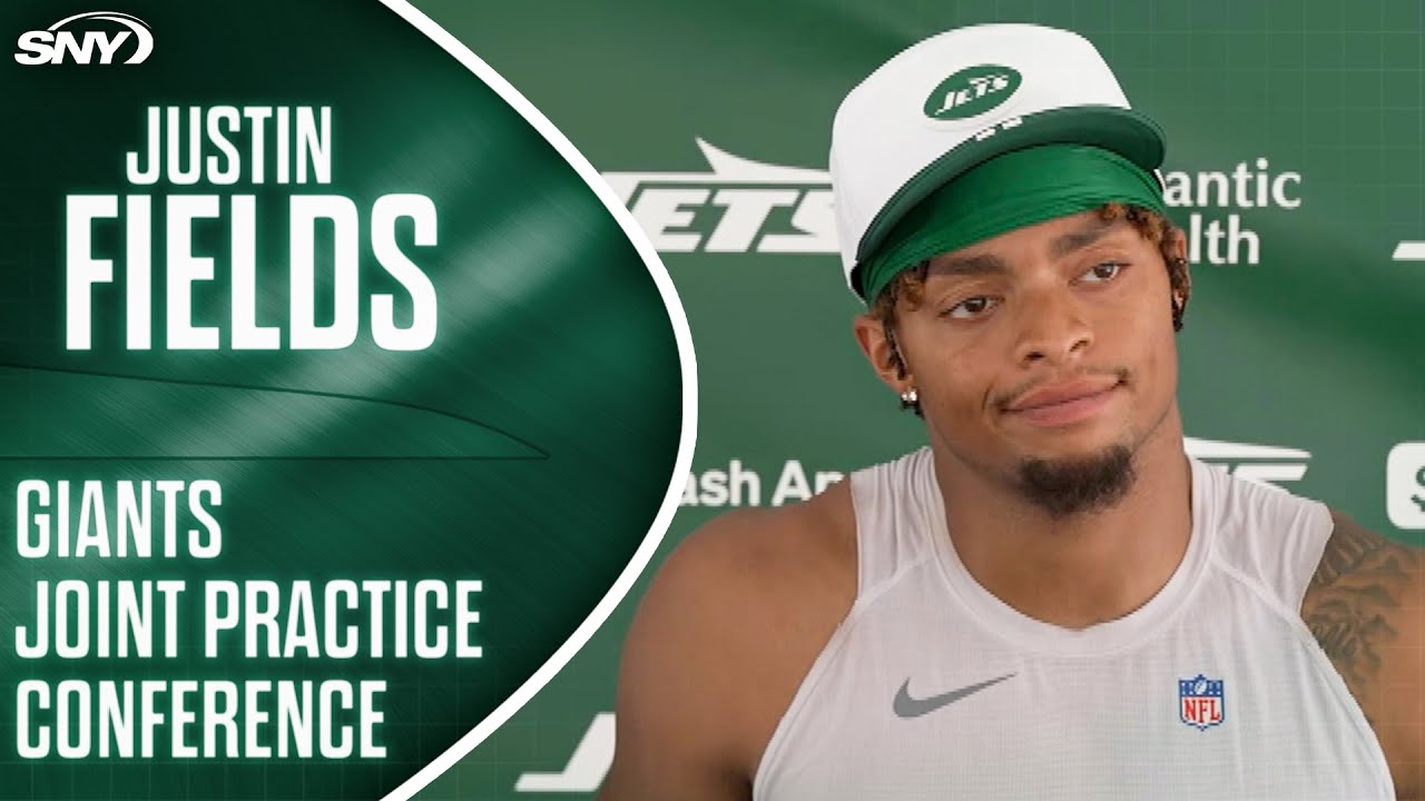 Justin Fields on Russell Wilson and Jets' joint practice with Giants