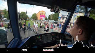 Medlánecká posilovka na hokej CZE-SUI 🚋 Cab view tram Brno