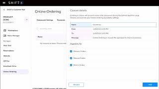 Celebrity Online Ordering: QR Ordering & Closure Settings Wealth