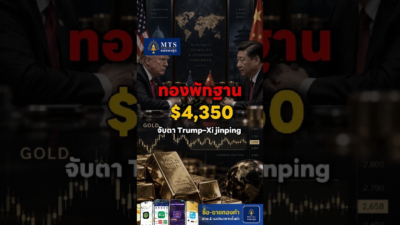 ทองพักฐาน 4,350 เหรียญ จับตา Trump–Xi jinping