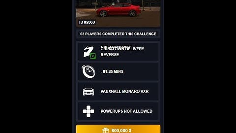 NFS World (NRZ) - CHINATOWN DELIVERY REVERSE - 01:22.742 -  VAUXHALL MONARO VXR