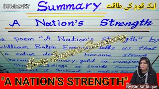 A Nation Strength Easy English Summary A Nation Strength Summary A Nation Strength