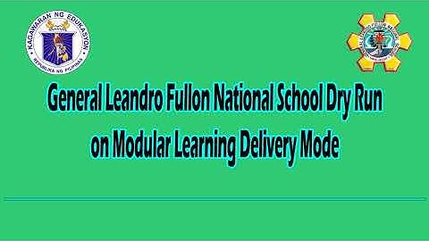 GLFNS Dry Run on Modular Learning Delivery Mode l Department of Education l Western Visayas l
