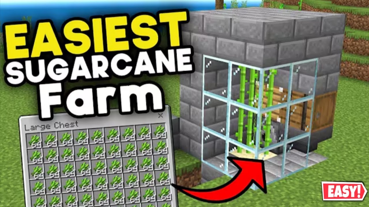Automatic Sugar Cane Farm in Minecraft Bedrock 1.21 😱 | Easy ...
