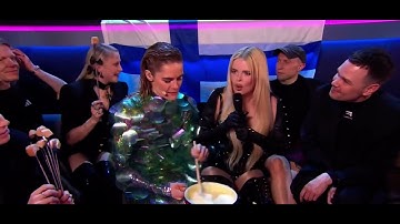 Eurovision 2025: The iconic Erika Vikman eats fondue 🫕 during Semi Final 2 🔞