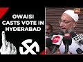 Telangana election 2023 aimim chief asaduddin owaisi casts vote in hyderabad