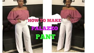 HOW TO MAKE PALAZZO TROUSER, cutting and stitching with zip 