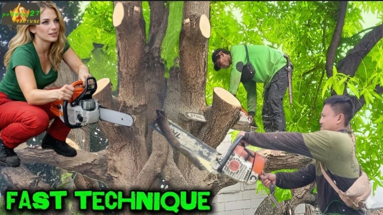 Woodcutter's skills! Quick technique for pruning mango trees 