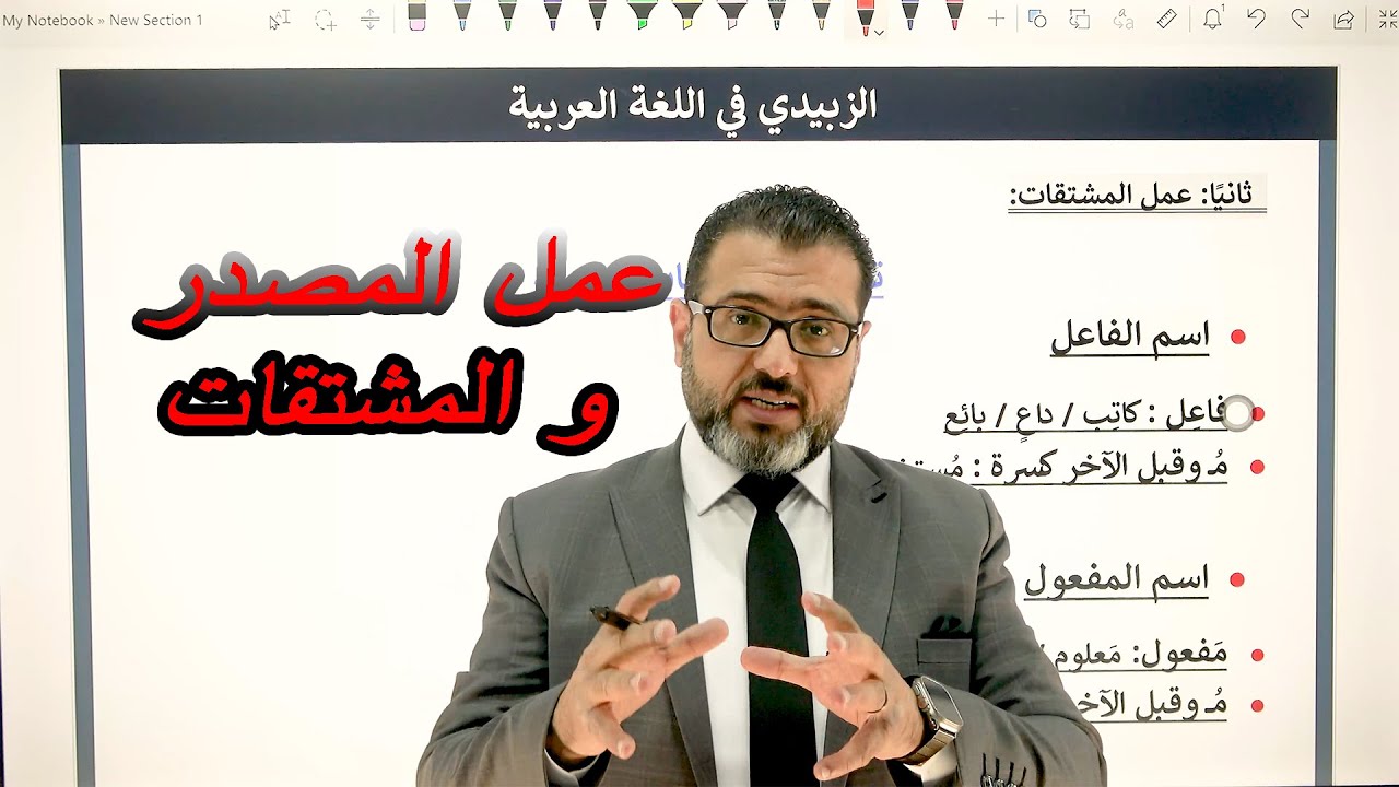 عمل المصدر و المشتقات - تخصص - الفصل الثاني - توجيهي جيل 2007 - الاستاذ احمد الزبيدي