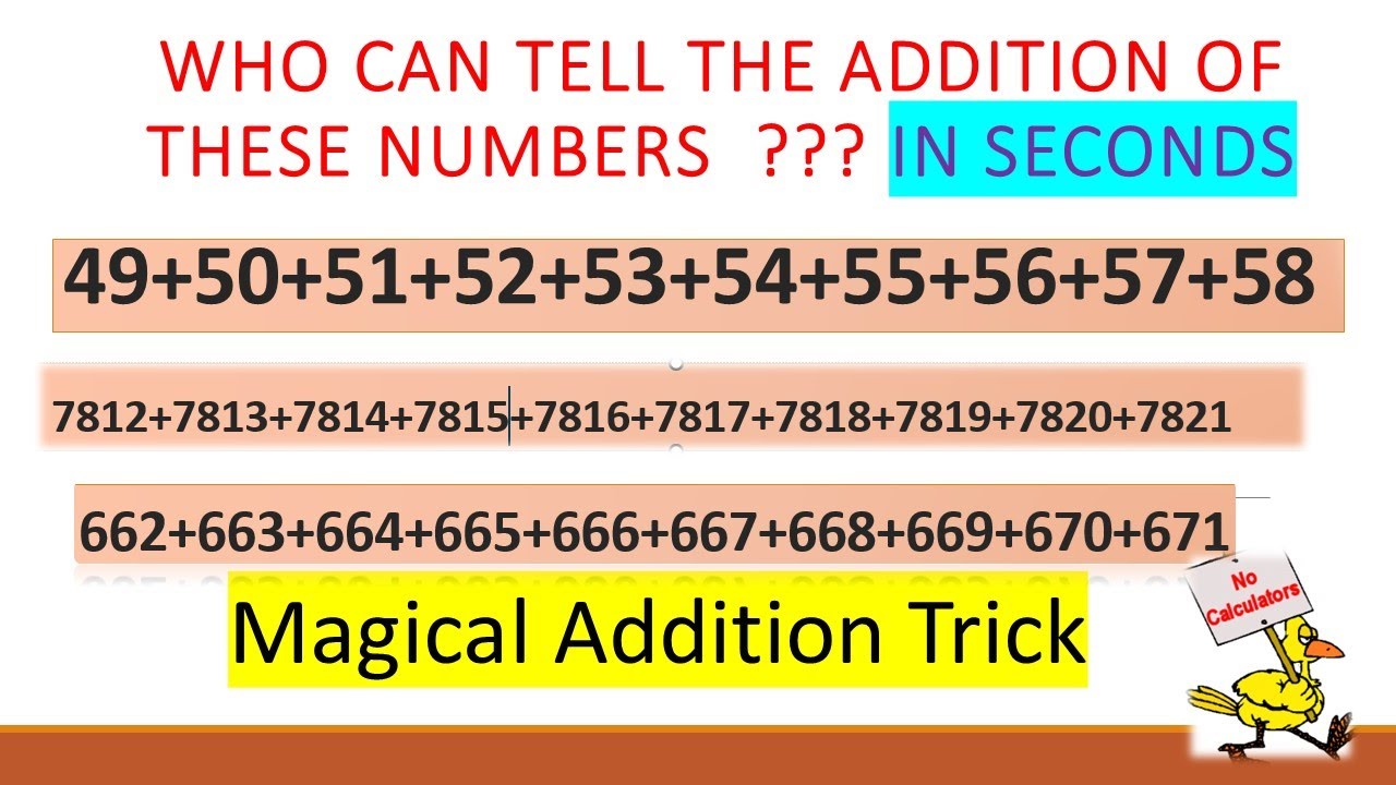 BEST TRICK FOR ADDITION |ADDITION TRICK |QUICK ADDITION TRICKS |MAGICAL ...