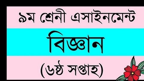 ৯ম শ্রেণি Assignment solution (সাধারণ  বিজ্ঞান )৬ষ্ঠ সপ্তাহ