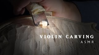 ASMR violinmaker : Carving a Violin Back | Pure Wood Sounds for Deep Relaxation