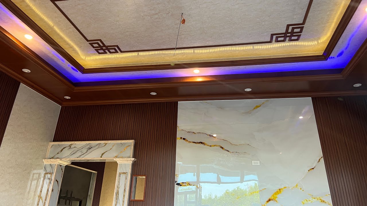 Thi công ốp nhựa pvc kết hợp lam sóng và trần nhựa nano