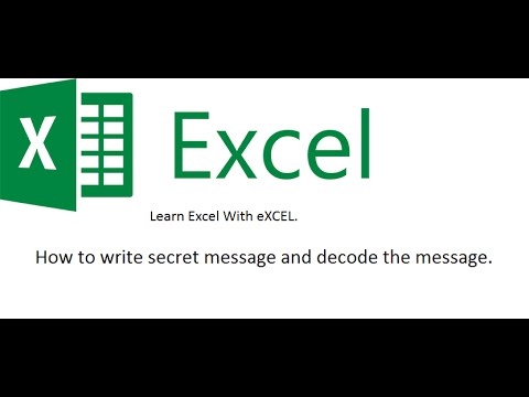 Learn How to write code and decode message , clean dirt text in excel ...