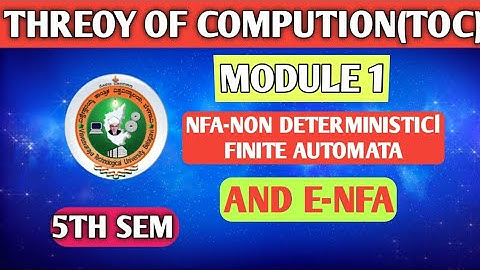 BCS503 |THEORY OF COMPUTATION |NFA AND E-NFA|THEORY OF COMPUTATION (TOC)| TOC 5TH SEMVTU 5TH SEM TOC