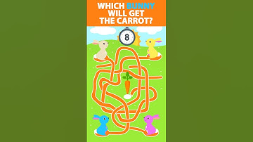 WHICH BUNNY RABBIT GETS THE CARROT? Maze Puzzle #shorts #games