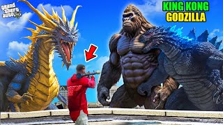 GODZILLA and KINGKONG VS KING GIDHORAH in GTA 5 | FRANKLIN and SHINCHAN