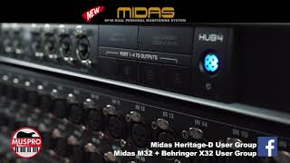 NEW: MIDAS DP48 Personal Monitor Mixer - HUB4 + Stage Connect for Behringer WING X32 M32 Heritage-D Using The Midas Hub4 Midas Dp48 Behringer Wing