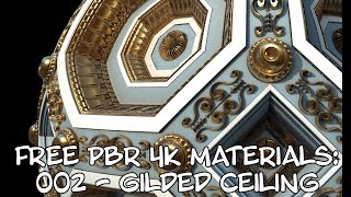 PBR 4K Tiling Materials: 002 - Gilded ornate ceiling (FREE DOWNLOAD)
Hola amigos!
Here are some materials that I made using Substance Designer. Feel free to use them in your projects! All these are rendered in a simple sphere with lots of tessellation and no other modifications, all the detail comes from the textures used. All textures have been created from scratch using only procedural nodes and no source images (other than those used for visual reference).
All textures in the .RAR file have a resolution of 4096x4096, .PNG format and can be tiled seamlessly. Should work perfectly in Unreal / Unity / Blender / 3DS Max / Etc.
The password for the archive is in the video :)
File link: https://drive.google.com/file/d/1Bq7bAnRpR9Q9-Wy2h5w3zEx7-APnYFXx/view?usp=sharing
PBR 4K Tiling textures © 2020 by Enrique Ventura are licensed under CC BY 4.0 PBR 4K Tiling Materials: 002 - Gilded ornate ceiling (FREE DOWNLOAD)