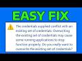 How To Fix The Credentials Supplied Conflict With An Existing Set Of Credentials While Sharing Print