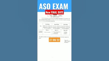 ASO Exam Date New 2022. #opsc #asoexamdate 27 August #shorts Rescheduled Aso exam date...