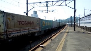 JR貨物 EF210-148号機[岡]+コキ26B　貨物列車1055レ【加速開始＆ほぼ満載!!】