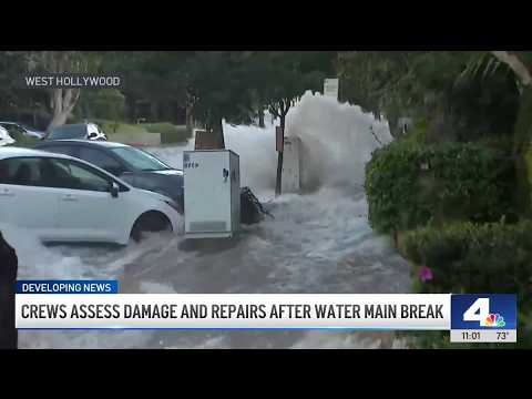 Massive cleanup ahead after water main break in West Hollywood