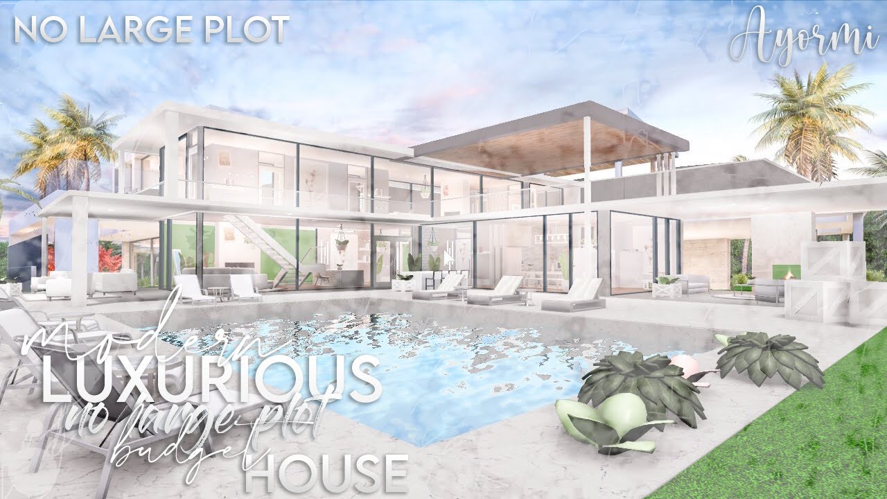Roblox Bloxburg Modern Aesthetic Floral Eco Family Roleplay Mansion 2 Story Build Tour Youtube - roblox modern house roleplay