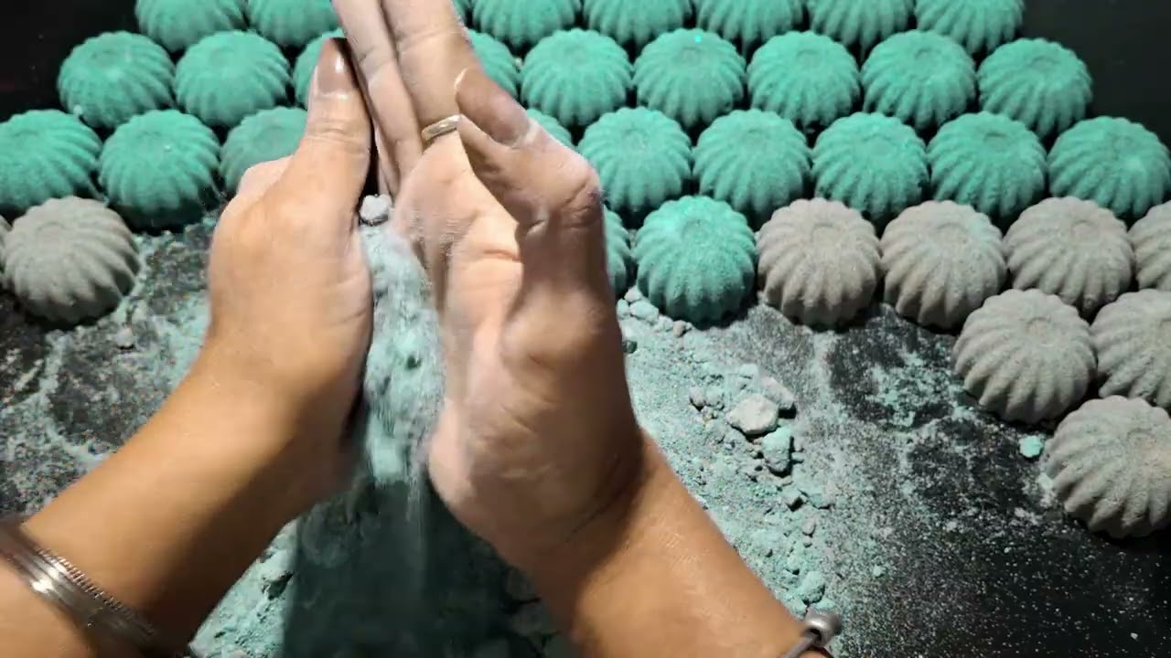 TEAL AND GREY FLOWERS 