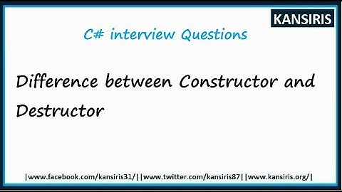 difference between constructor and destructor