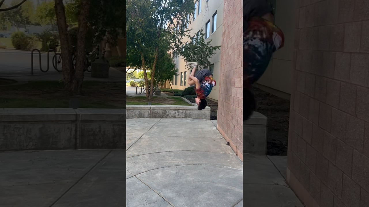 Parkour Palm Flip Taken Outside Finally!!! (Little guy approves)